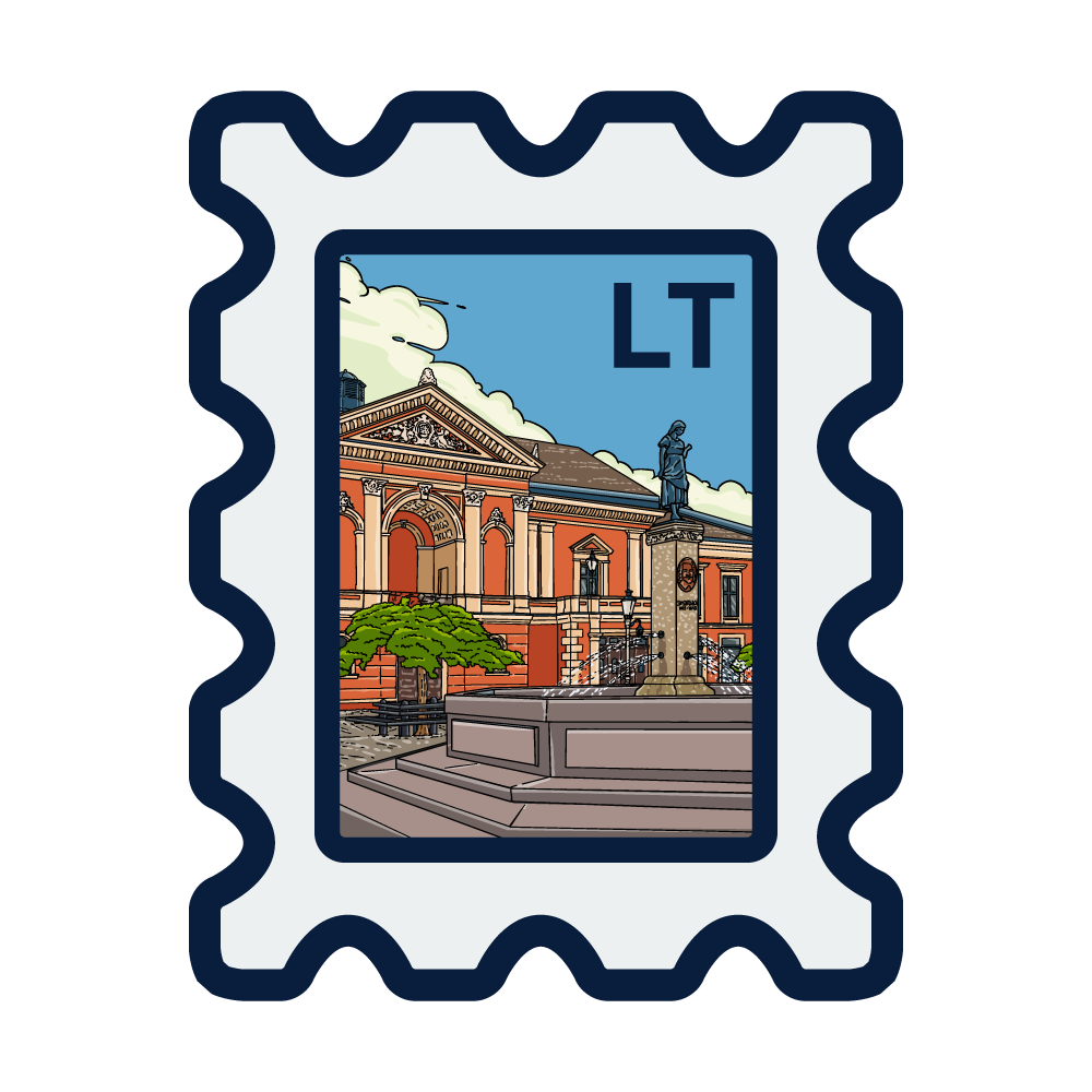Theatre Square, Klaipeda - Slowly 邮票, image size:1000x1000