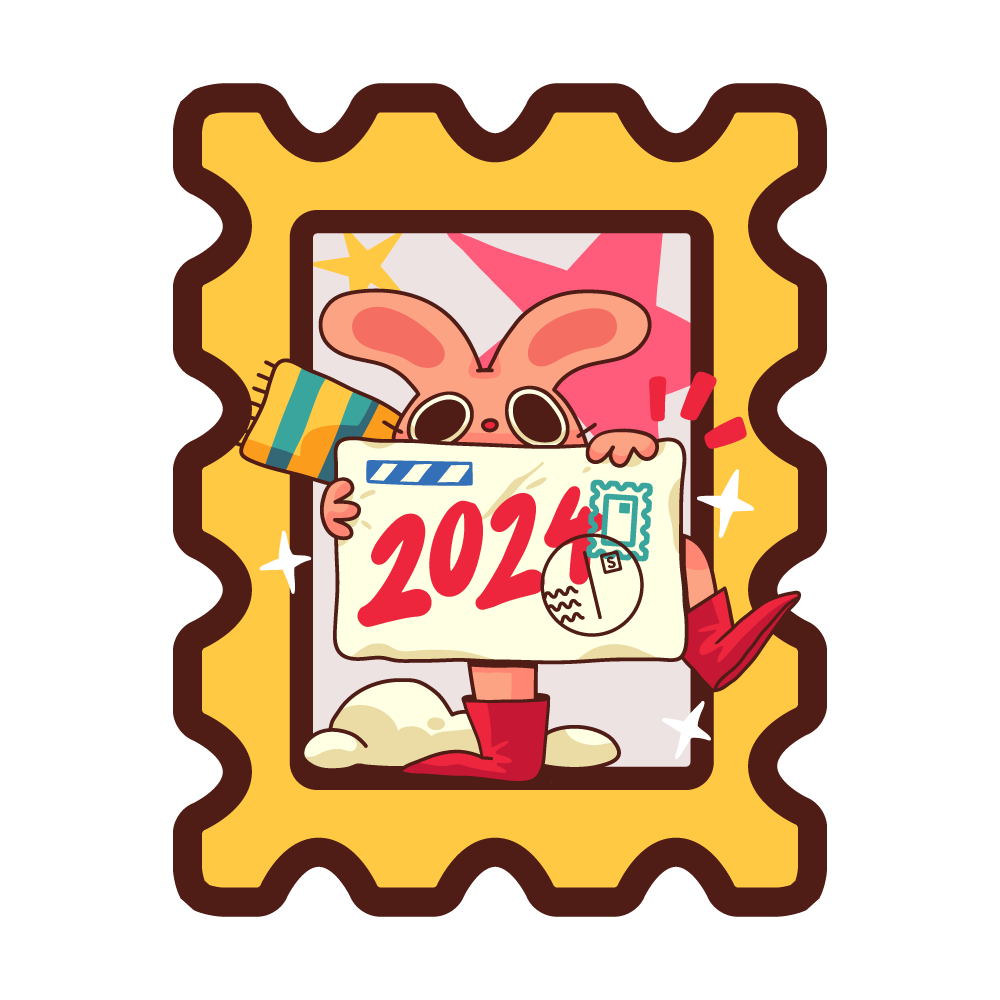 Happy new year slowly stamps
