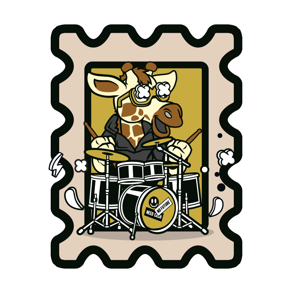 Giraffe on Drums