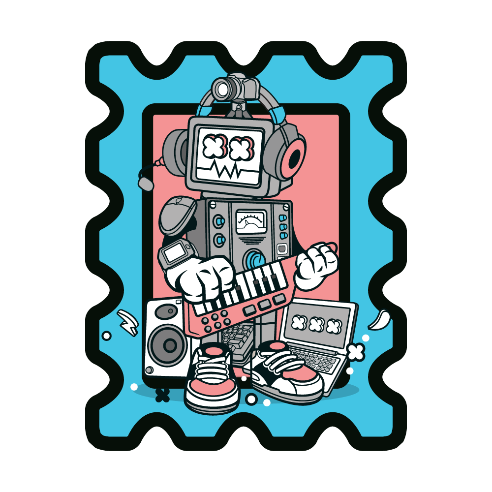 Robot on Keytar